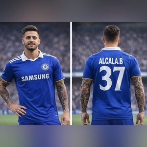 Chelsea Football Soccer club Practice Jersey Blue Samsung Barclays